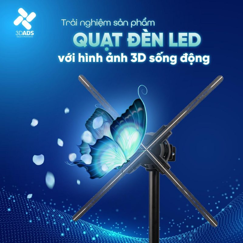 Quạt hologram 65cm trình chiếu sản phẩm 3D trong sự kiện